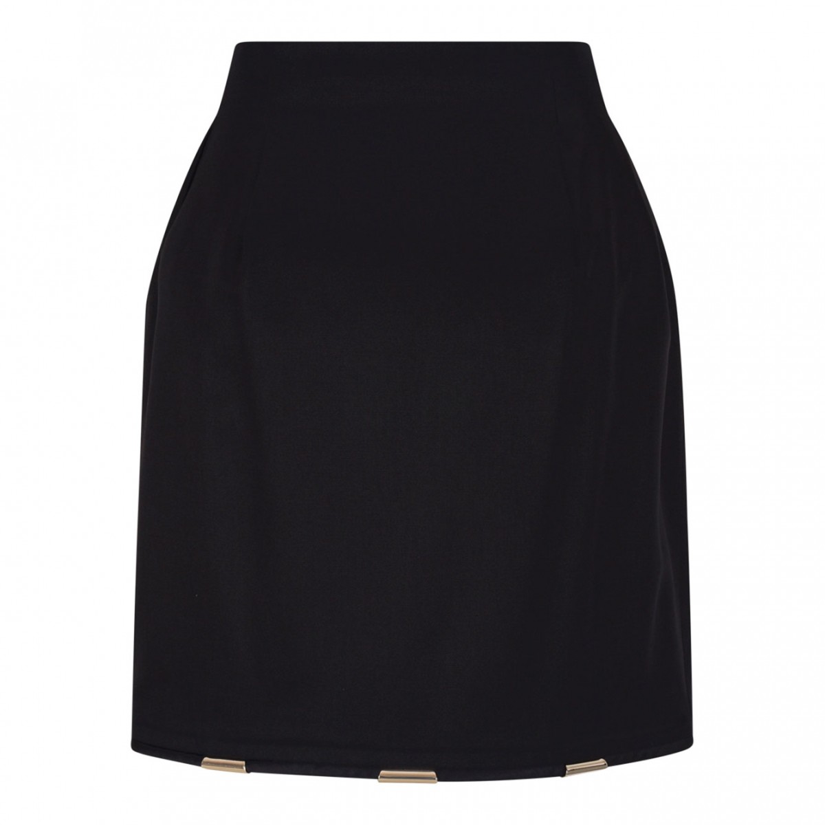 Black Contrasting-Trim Miniskirt
