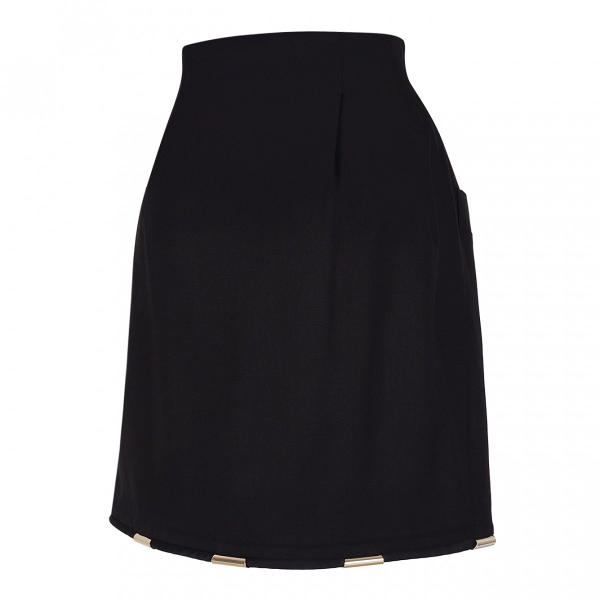 Black Contrasting-Trim Miniskirt
