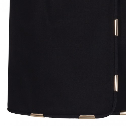 Black Contrasting-Trim Miniskirt