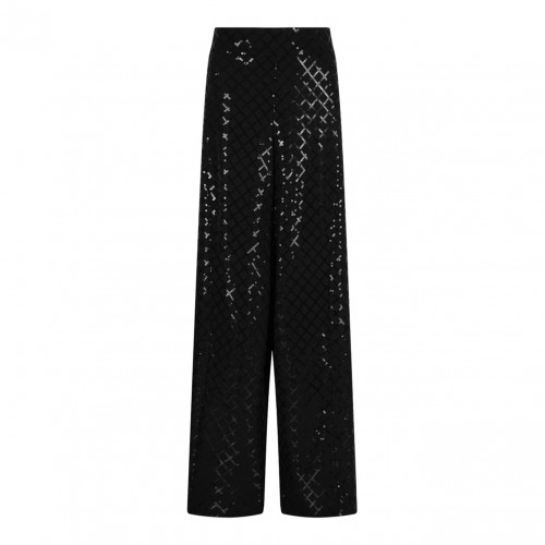 Black Sequin-Embellished Trousers