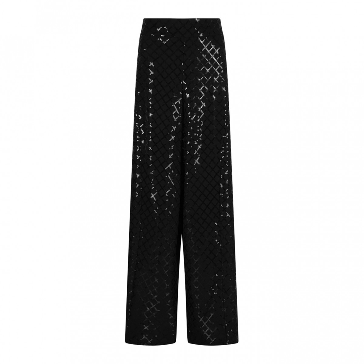 Black Sequin-Embellished Trousers