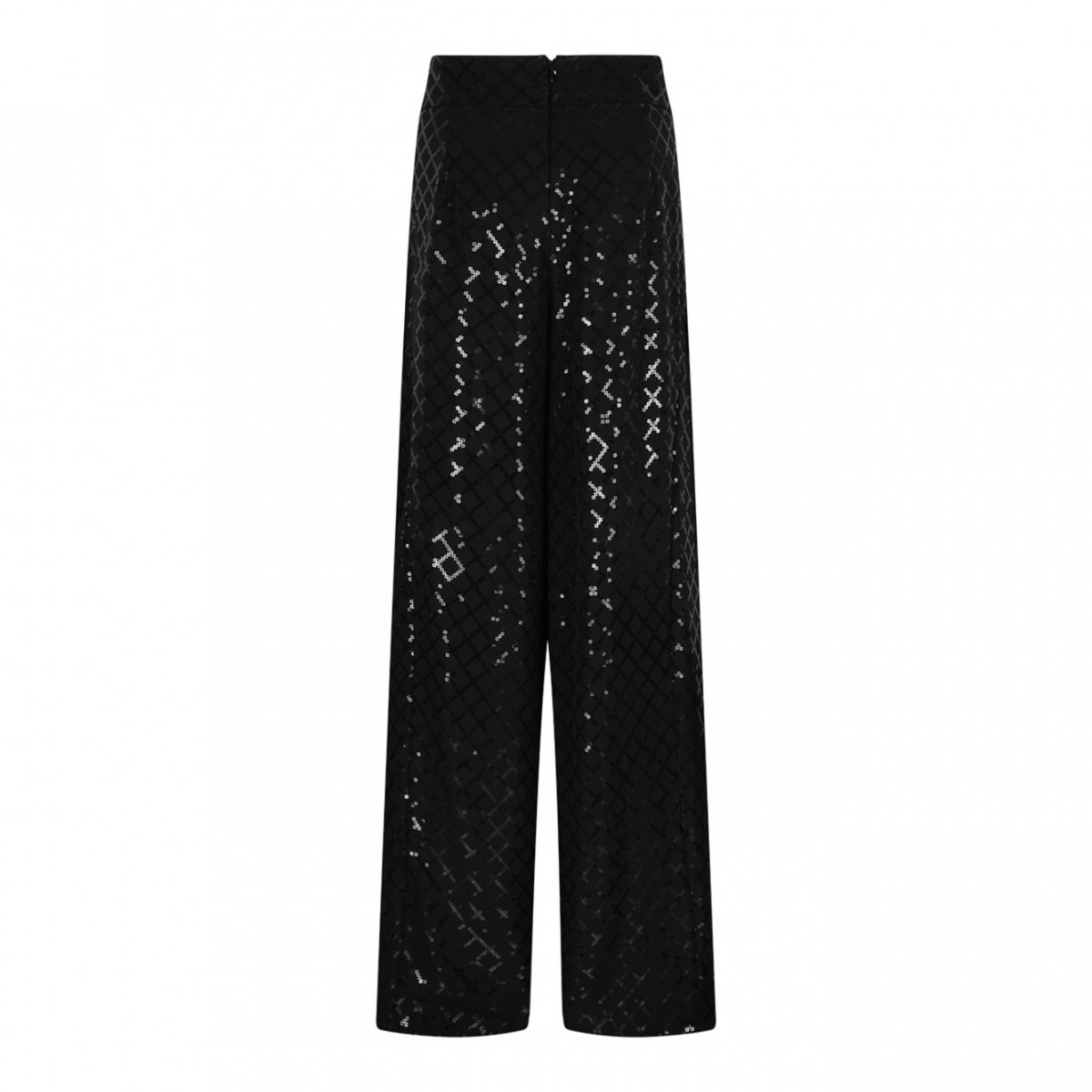 Black Sequin-Embellished Trousers