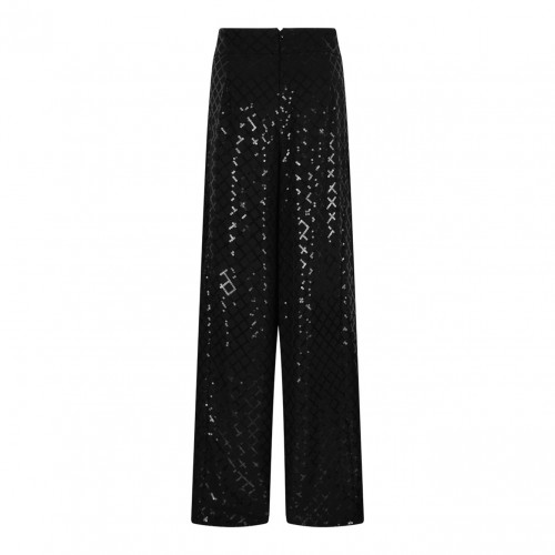Black Sequin-Embellished Trousers