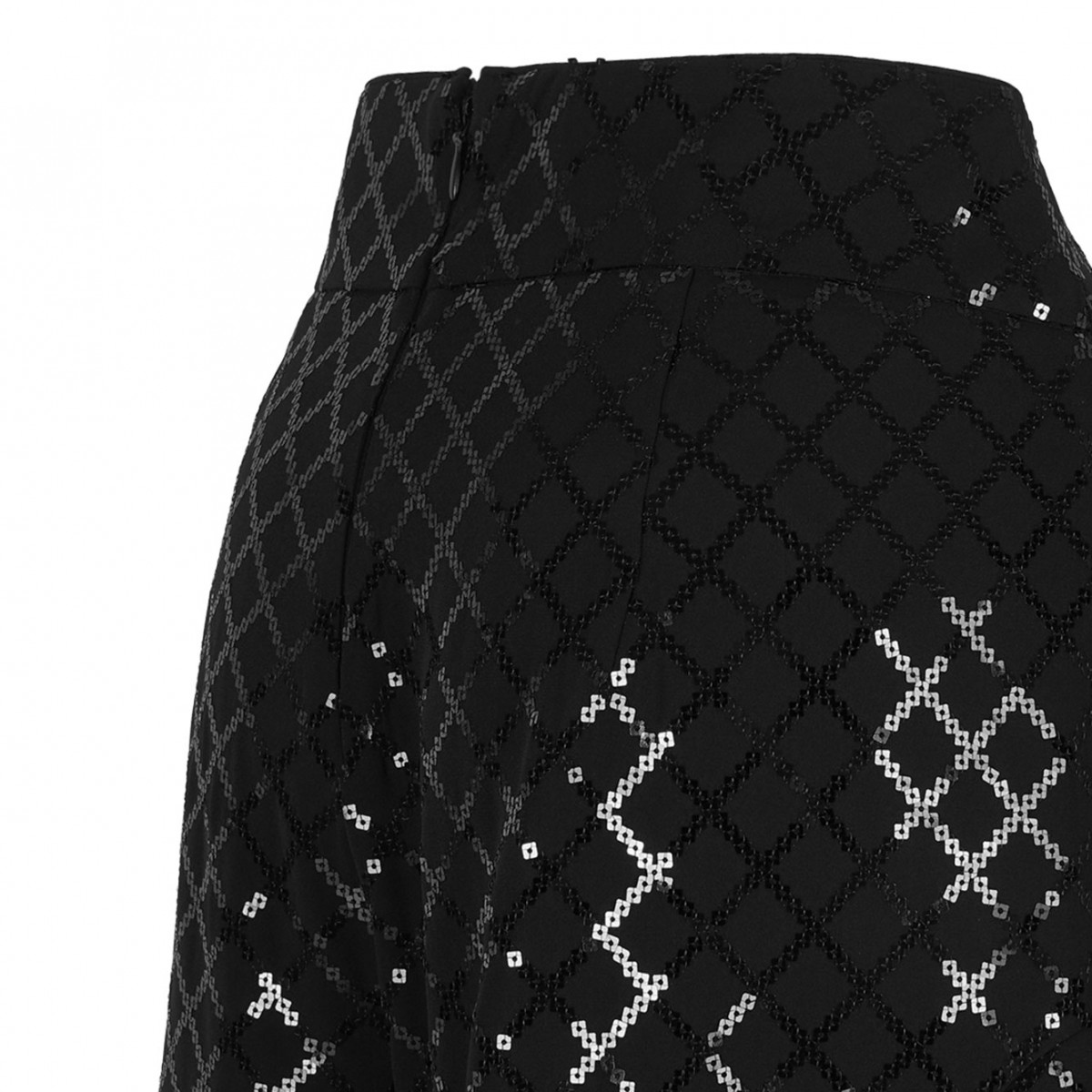 Black Sequin-Embellished Trousers