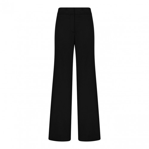 White Concealed-Fastening Wide-Leg Trousers