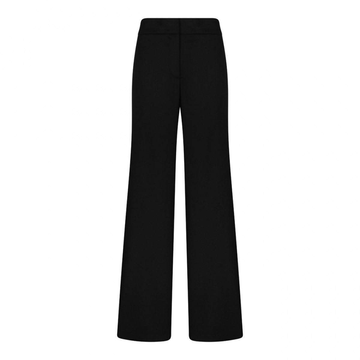 White Concealed-Fastening Wide-Leg Trousers
