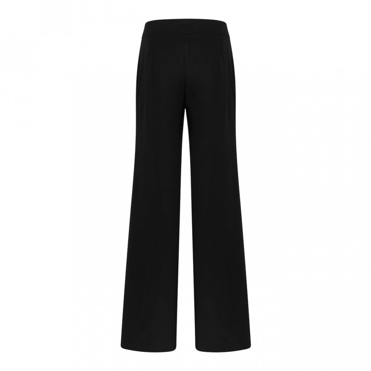 White Concealed-Fastening Wide-Leg Trousers