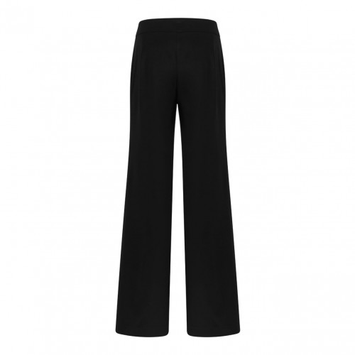 White Concealed-Fastening Wide-Leg Trousers
