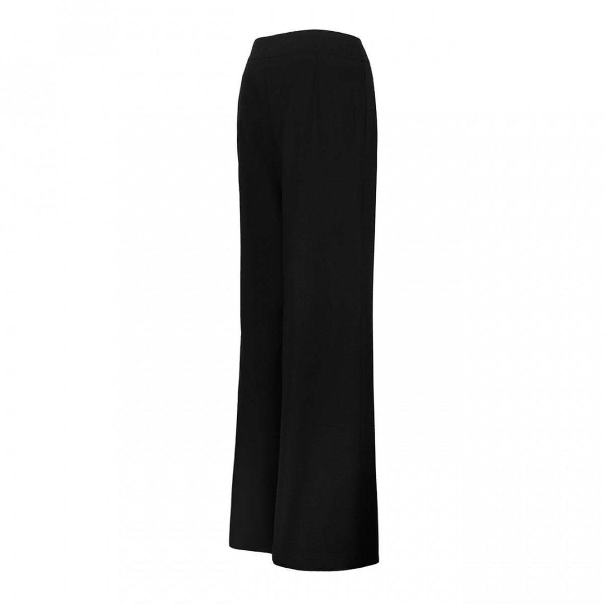 White Concealed-Fastening Wide-Leg Trousers