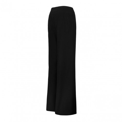 White Concealed-Fastening Wide-Leg Trousers
