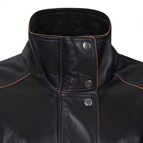 Black Relaxed Fit Patent Leather Jacket