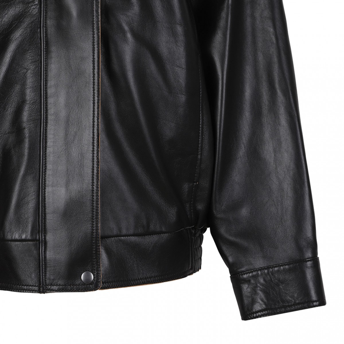Black Relaxed Fit Patent Leather Jacket
