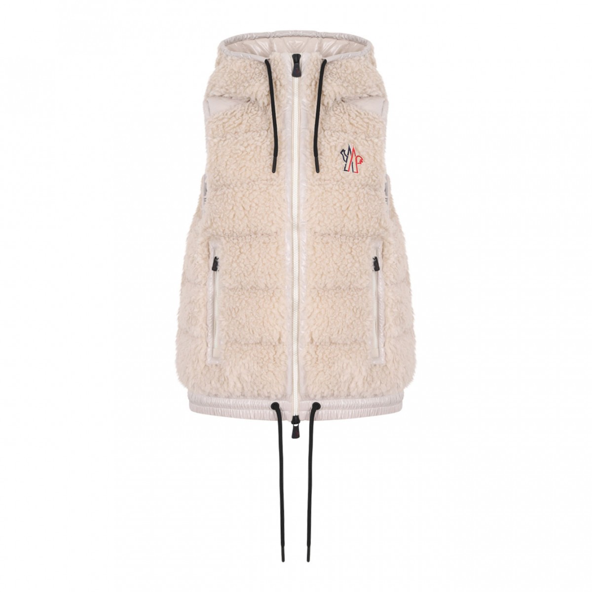 Beige Fleece Sleeveless Jacket