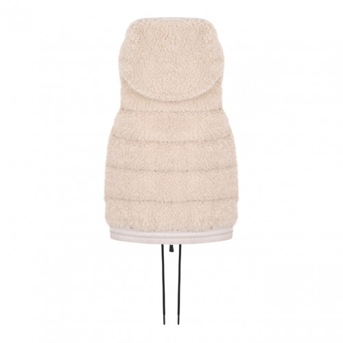 Beige Fleece Sleeveless Jacket