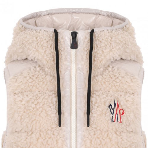 Beige Fleece Sleeveless Jacket