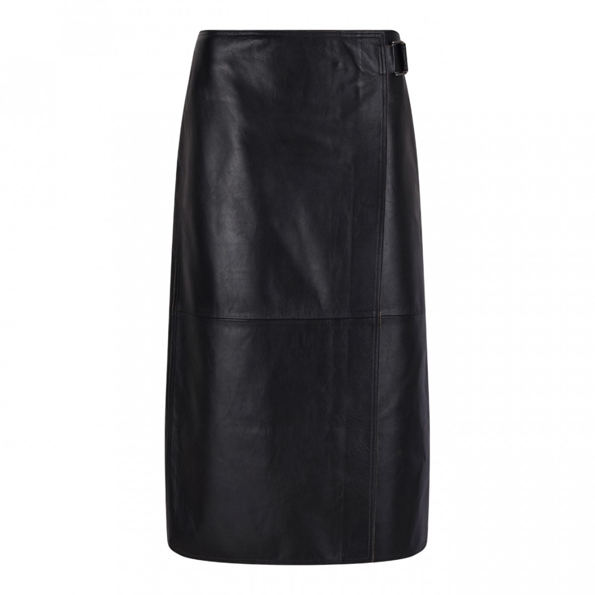 Black Midi Nappa Skirt