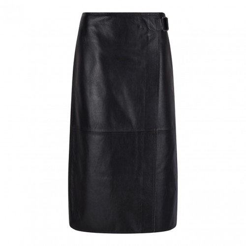 Black Midi Nappa Skirt