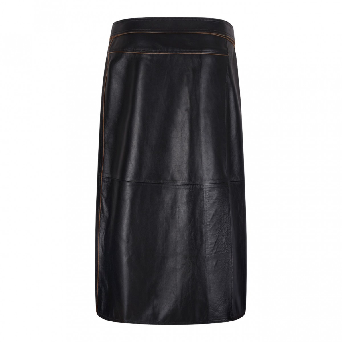 Black Midi Nappa Skirt
