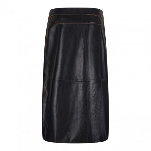 Black Midi Nappa Skirt