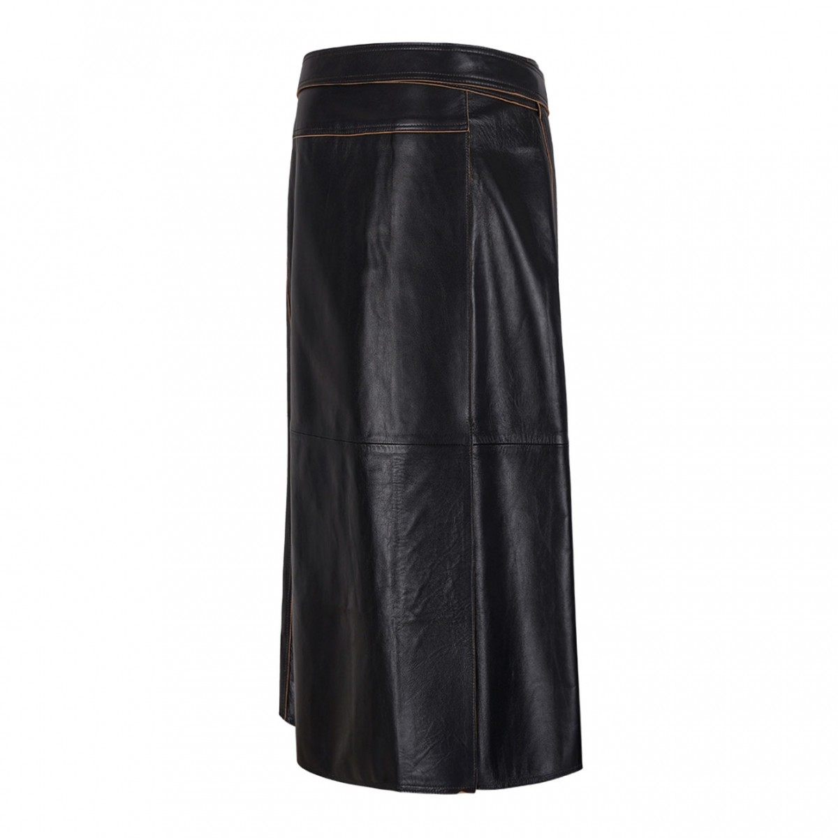 Black Midi Nappa Skirt