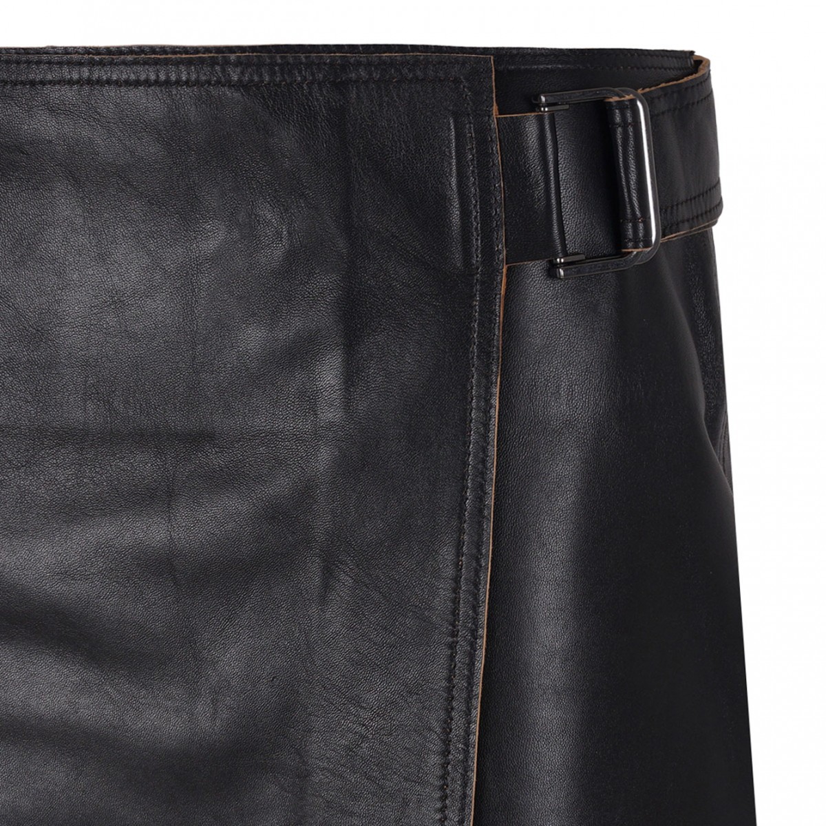 Black Midi Nappa Skirt