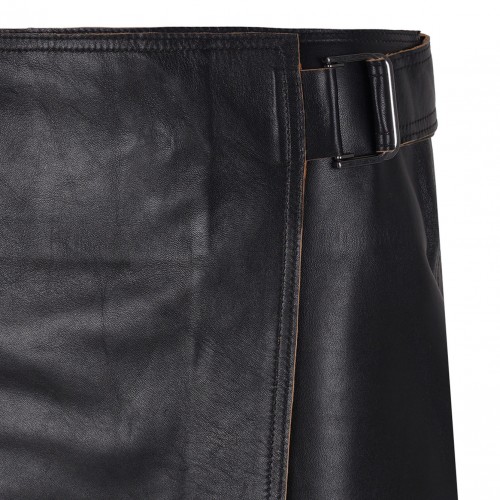 Black Midi Nappa Skirt