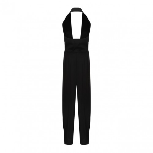 Black Halter-Neck Pleated-Front Jumpsuit 2