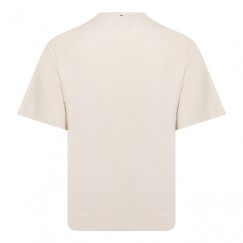Beige Logo Print T-Shirt