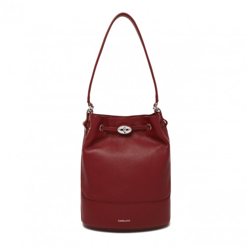 Monda Small Bag In Red Opera Hammered Leather