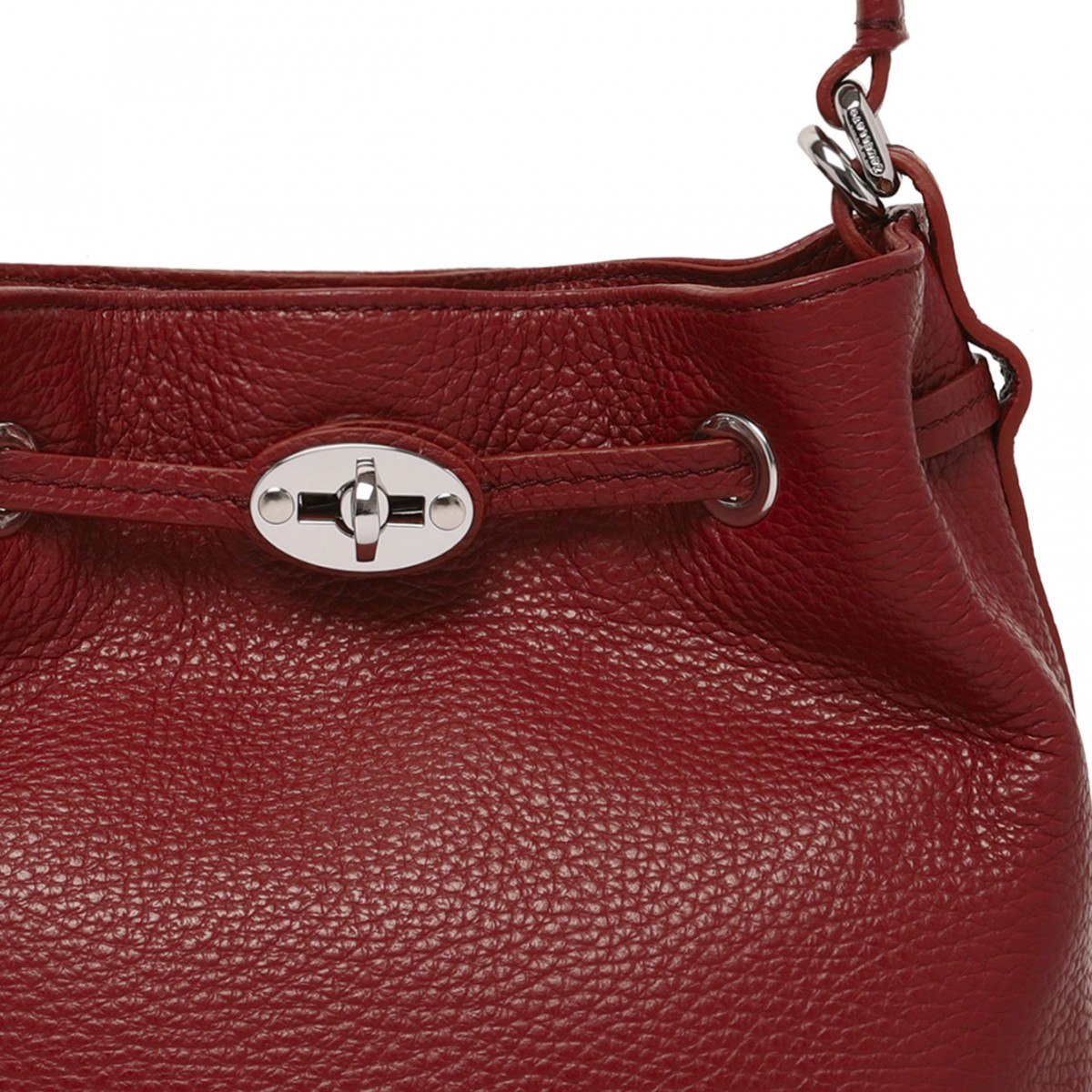Monda Small Bag In Red Opera Hammered Leather