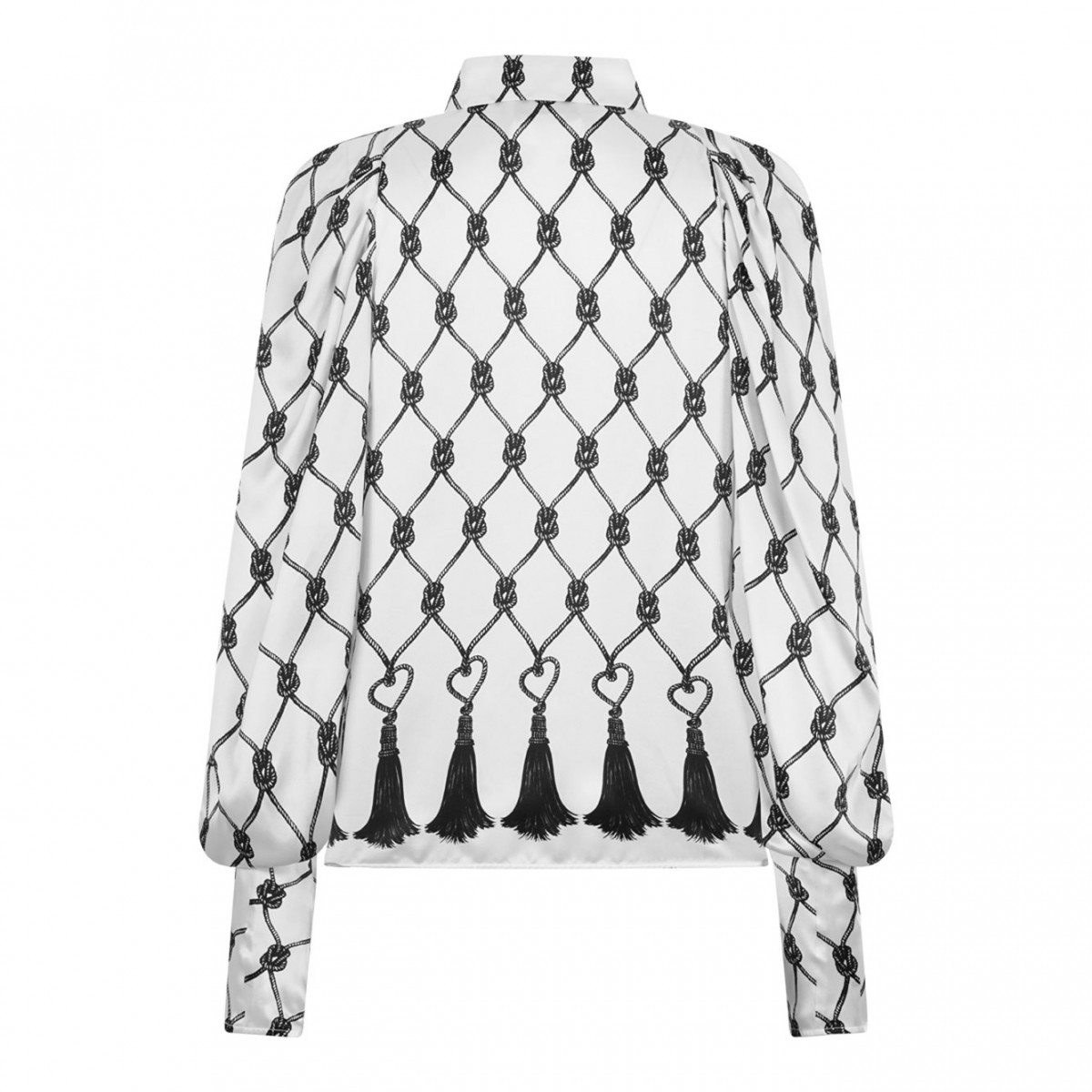 Off White Tassel-Print Blouse