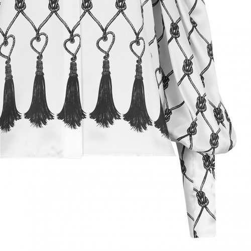 Off White Tassel-Print Blouse