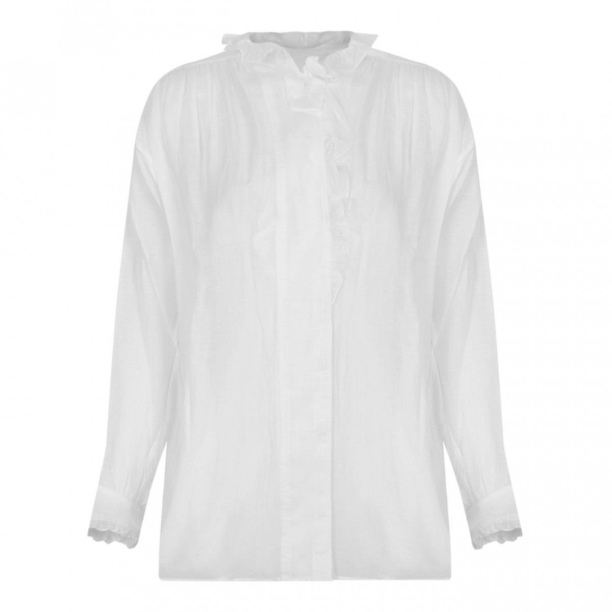 White Ruffled Blouse