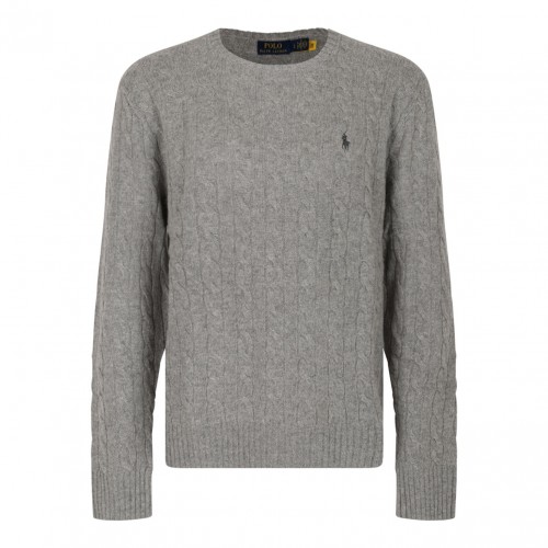Heather Grey Cable-Knit Jumper