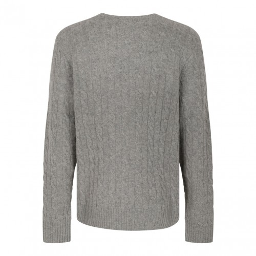 Heather Grey Cable-Knit Jumper