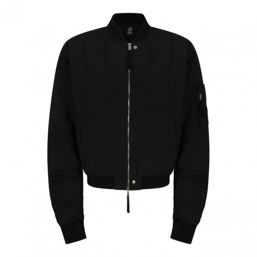 Black Ribbed M J 75 Bomber Jacket