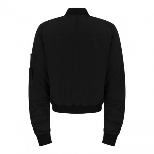 Black Ribbed M J 75 Bomber Jacket 2