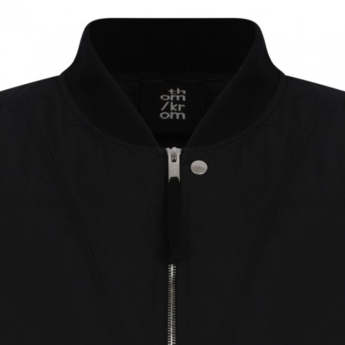 Black Ribbed M J 75 Bomber Jacket