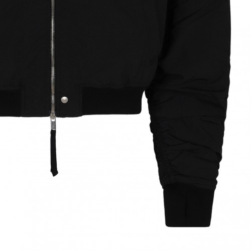 Black Ribbed M J 75 Bomber Jacket