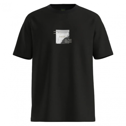 Black Cotton Graphic Print T-Shirt