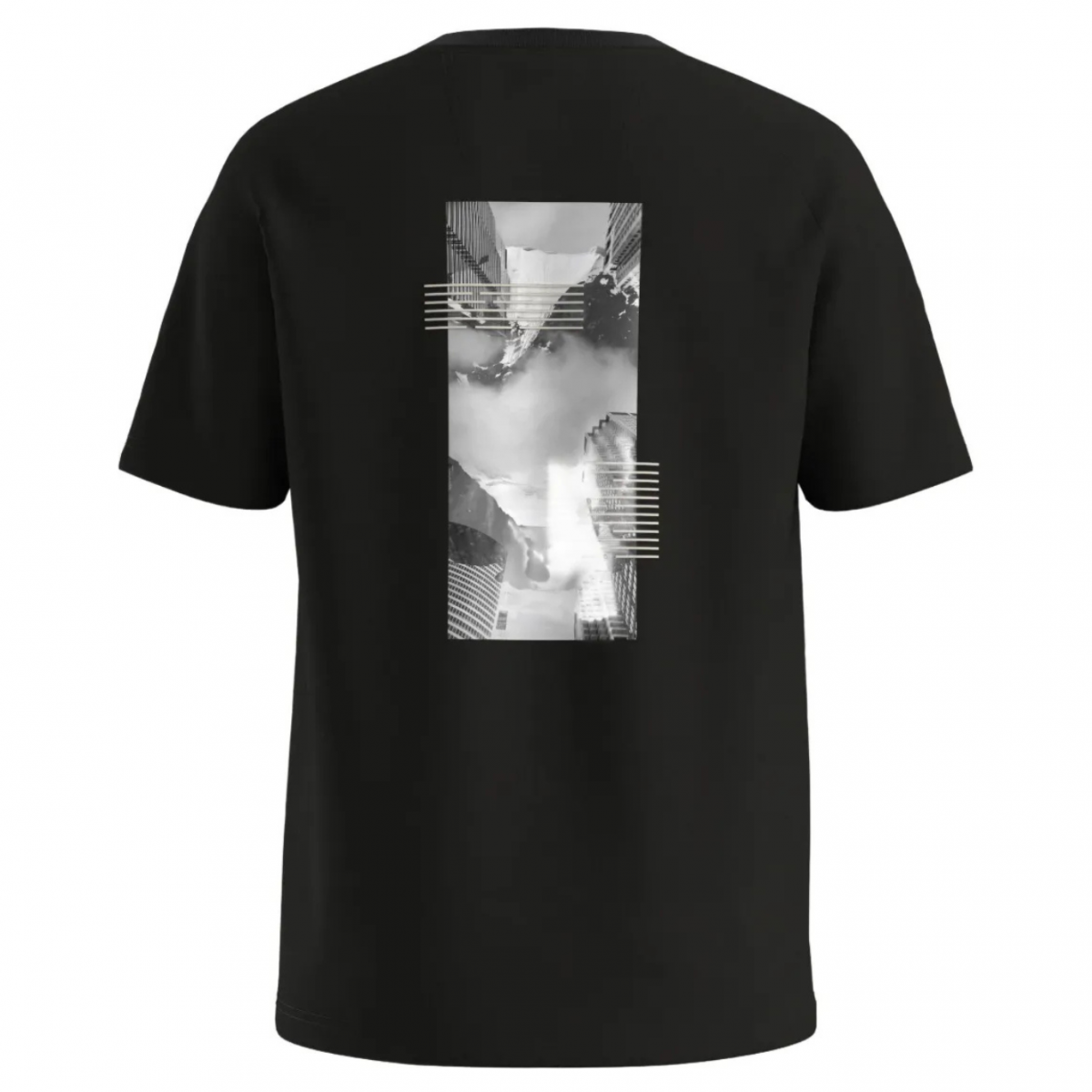 Black Cotton Graphic Print T-Shirt