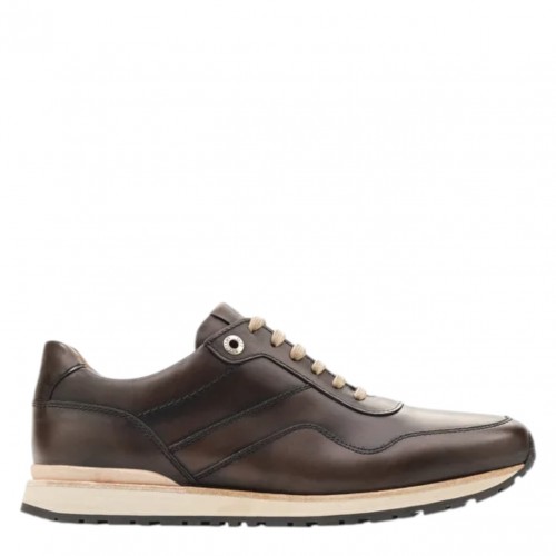 Tokyo Lace-Up Sneaker In Mocca Calfskin