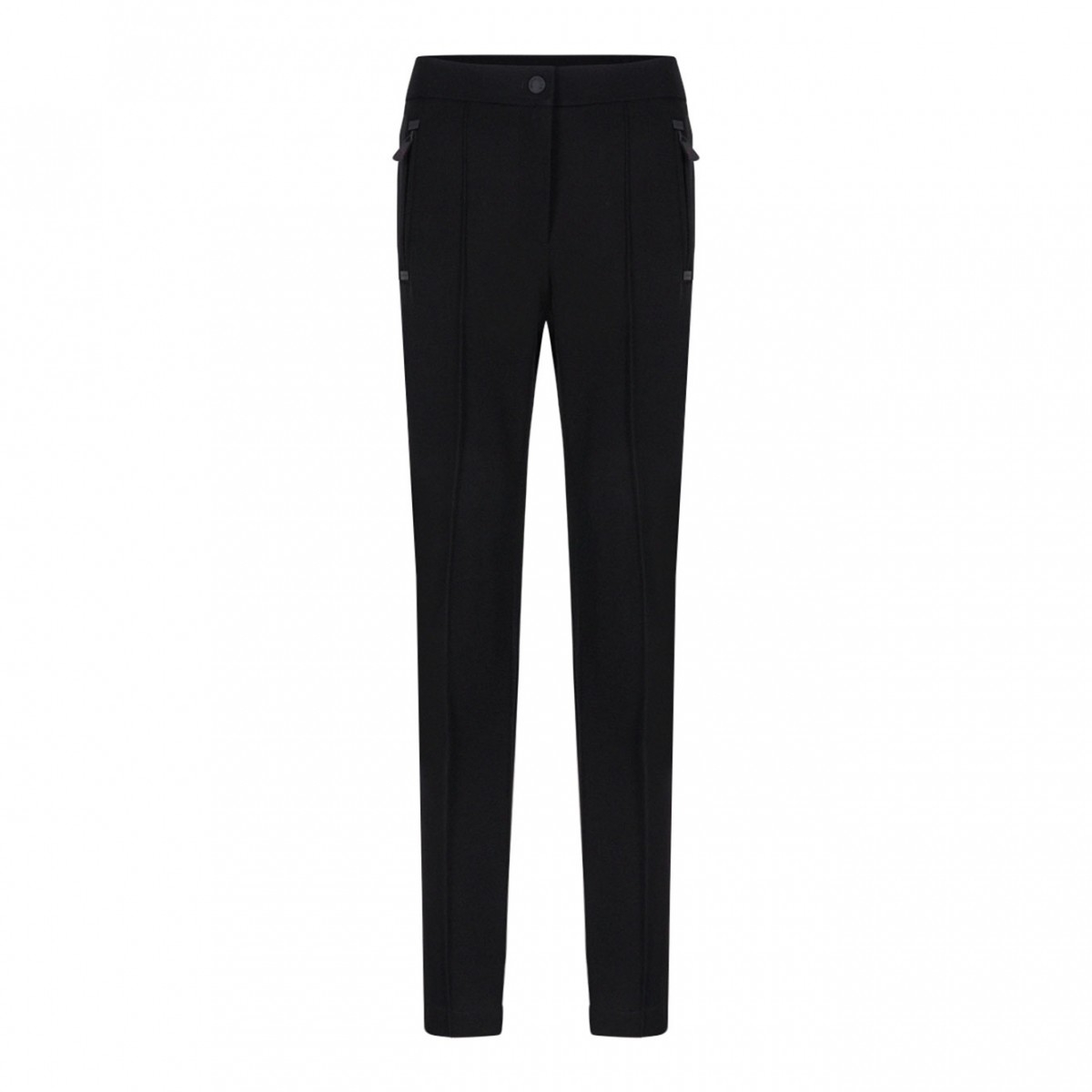 Black Mid-Rise Nylon Trousers