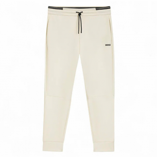 Open White Sweatpants With Embossed Logo
