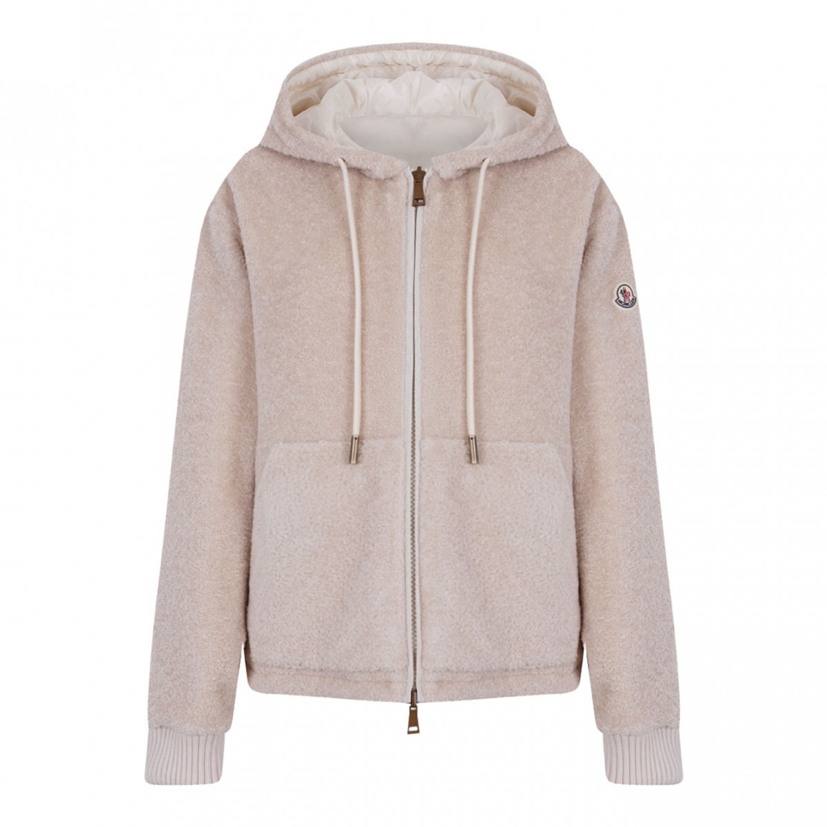 Beige Reversible Padded Hoodie