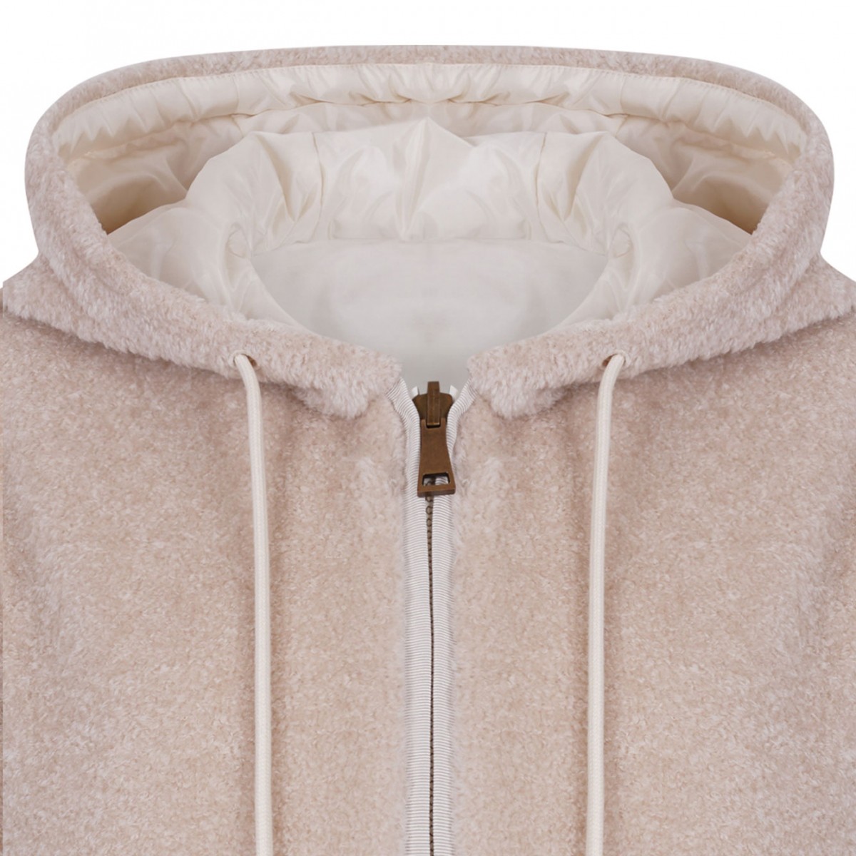 Beige Reversible Padded Hoodie