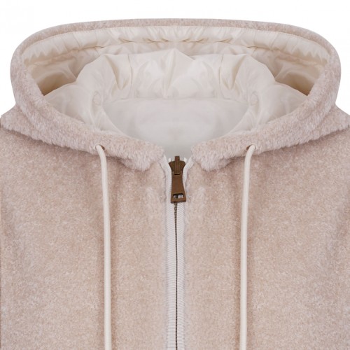 Beige Reversible Padded Hoodie