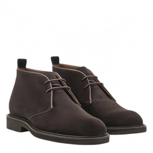 Baltimore Lace-Up Ankle Boot in Mocca Calfskin