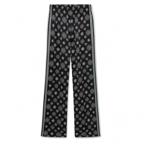Black Monogram Pyjama Silk Satin Trousers
