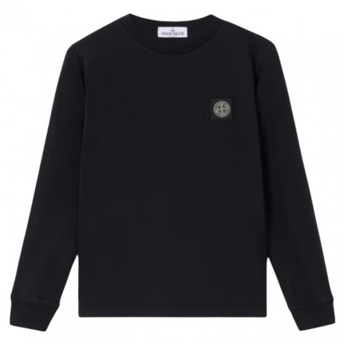 Black Long-Sleeved T-Shirt With Compass Logo Applied